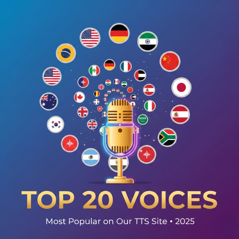 Top 20 Voices Most Used by Users on Our Site